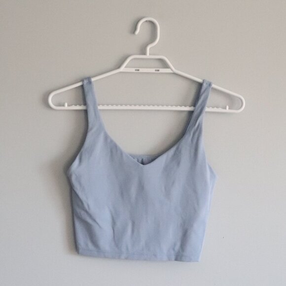 Aerie Womens Blue Sz M Low Key Longline Sleeveless Active Cropped Sports Bra - Picture 2 of 10
